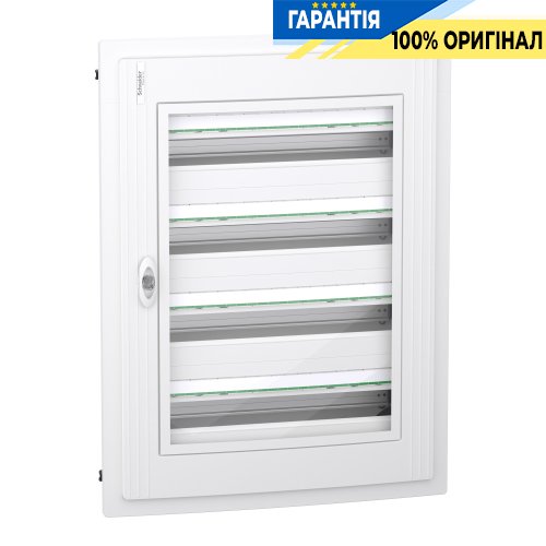 Розподільний щит врізний, 4 ряди по 24 модулі, прозорі двері, PrismaSeT XS, Schneider Electric LVSXP424