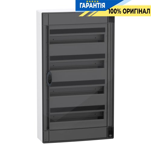 Розподільний щит навісний, 4 ряди по 18 модулів, димчасті двері, PrismaSeT XS, SE LVSXR418