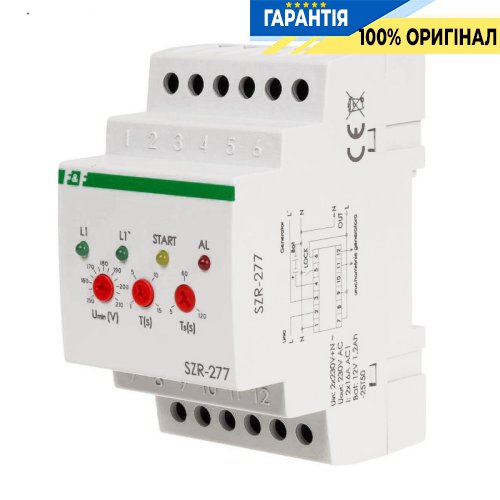 Автоматичне включення резервного живлення SZR-277 F&F 3НО 230В AC/16А з двома входами