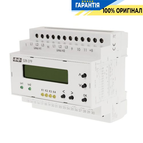 Контролер АВР F&F SZR-279 3P+N 3ПК+1НО 50-350В AC 8А для вводу резервного живлення
