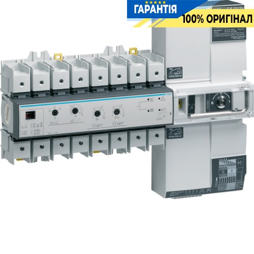 Перемикач АВР модульний з мотоприводом I-0-II, Т-Г, 4 полюси, 80А Hager HIC408A