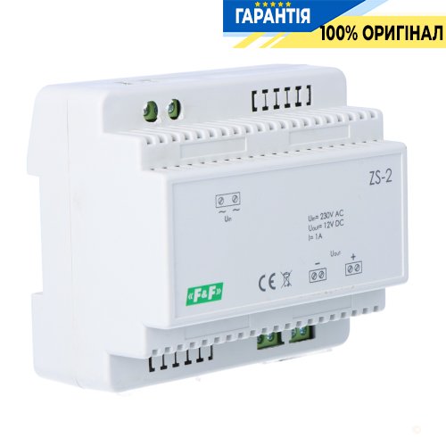 Блок питания трансформаторный F&F ZS-2 DIN 230VAC/12VDC 1A стабилизированный 12Вт