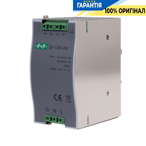 Блок питания F&F ZI-120-24V DIN 24V 5A 120W 90-264VAC / 120-370VDC