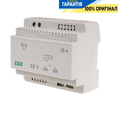 Блок питания трансформаторный F&F ZS-4 DIN 230VAC/24VDC 0,5A стабилизированный 12Вт