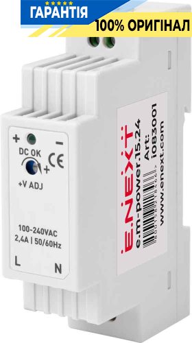 Блок питания на DIN-рейку E.NEXT e.m-power.15.24 15Вт, 24В DC, артикул i083001