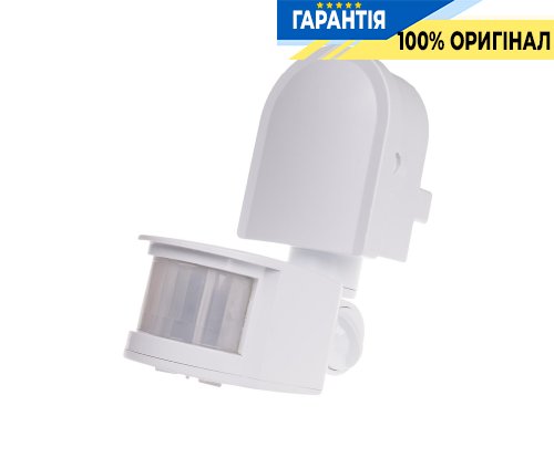 Датчик руху настінний F&F DR-05W-24V 24VAC/DC 5А 180° IP44 білий