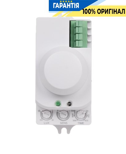 Датчик движения микроволновый F&F DRM-01, 360°, 180-253В AC, 5А, IP20, накладной, белый