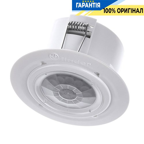 Датчик движения потолочный встраиваемый Finder 183182300000, 360°/110°, 1NO, 10А, 230V AC