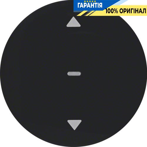 Кнопка для жалюзийного сенсорного выключателя, чёрный (глянцевый), R.1, R.3, Berker 85241131