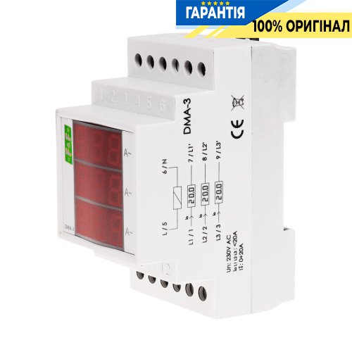 Цифровой трехфазный индикатор тока 20А DMA-3 F&F