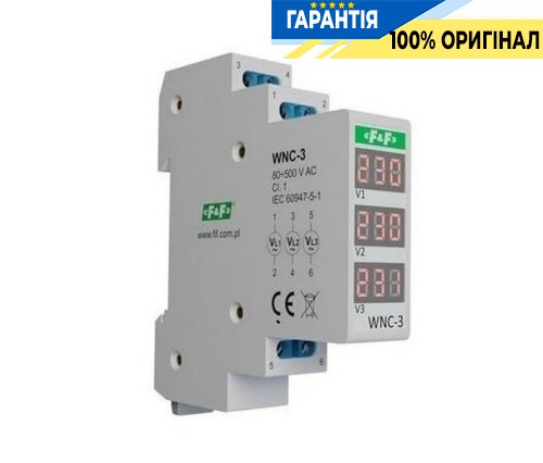 Индикатор напряжения трехфазный F&F WNC-3 с артикулом WNC-3 для контроля сети