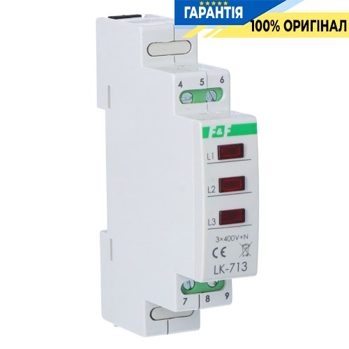 Индикатор питания F&F LK-713R, 3 красных LED, 3x230В, 1 модуль