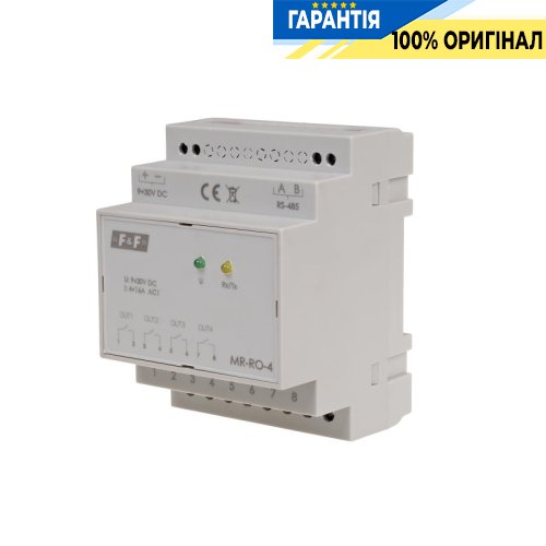 Модуль релейных выходов MR-RO-4 с интерфейсом MODBUS RTU, F&F, артикул MR-RO-4