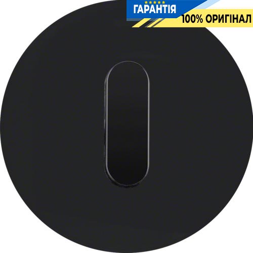 Центральна панель вимикача з ручкою, пластик, чорна (глянсова), Berker R.Classic 10012045