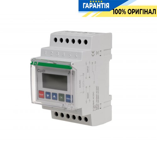 Счетчик импульсов F&F CLI-01 24-264В AC/DC 1xNO/NC 8A для учета сигналов