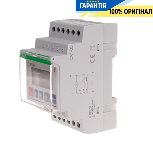 Регулятор температури CRT-05 F&F DIN 1ПК 16А 230V/AC, діапазон -100°С до +400°С, без датчика