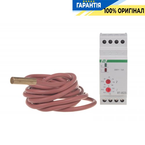 Регулятор температури RT-823 F&F DIN 1ПК 16А 230V/AC, діапазон +60°C до +95°C