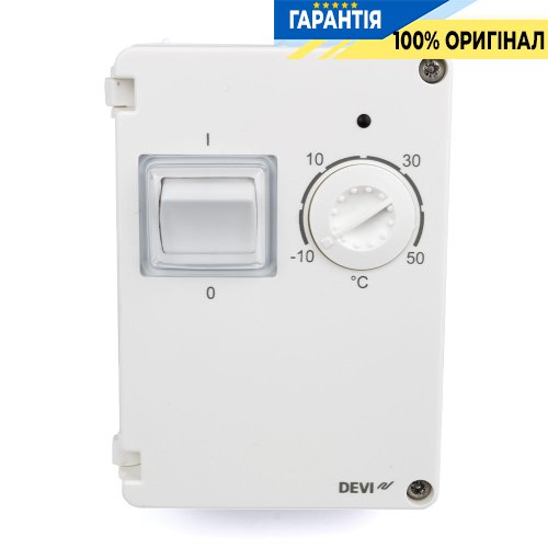 Електронний терморегулятор DEVIreg 610 (140F1080) з датчиком, діапазон -10°…+50°C, DIN, IP44, 10A/230V, 2300Вт