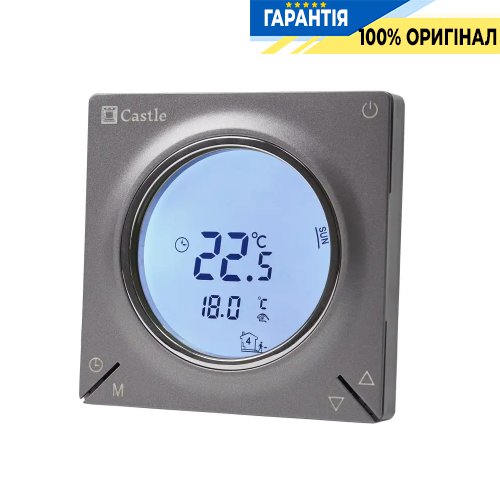 Терморегулятор для теплої підлоги Castle AC829H графіт, керування температурою, надійність і зручність