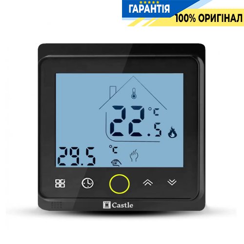 Програмований терморегулятор Castle AC603H з Wi-Fi, чорний, код 55013661