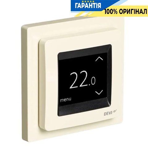 Терморегулятор DEVI DEVIreg Touch Ivory 140F1078 сенсорний багатофункціональний, колір слонова кістка