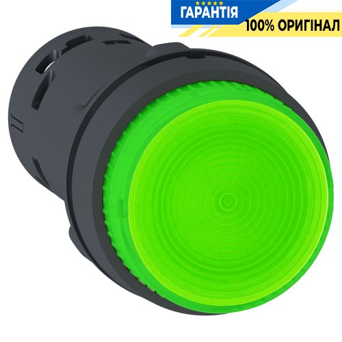 Кнопка с подсветкой Schneider Electric Harmony XB7, моноблочная, 22 мм, зелёная, 1 Н.О, 230V, код XB7NW33M1