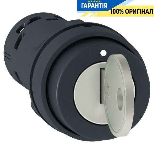 Перемикач з ключем Schneider Electric Harmony XB7NG33, моноблочний, 22 мм, чорний, 2 Н.О.