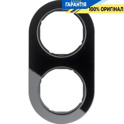 Рамка 2-я стекло/черный, R.Classic, Berker 10122016