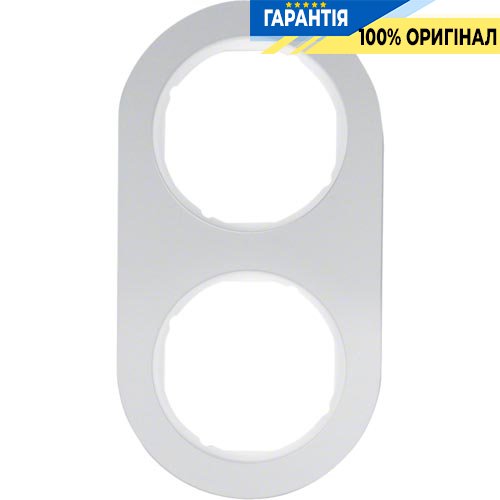 Рамка 2-а алюміній/полярна білизна, Berker R.Classic 10122074