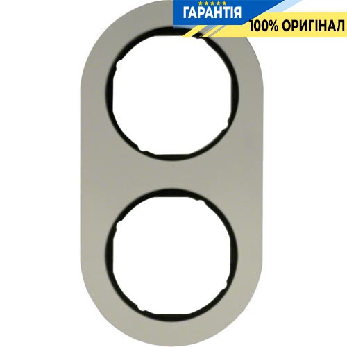 Рамка 2-а алюміній/чорний, Berker R.Classic 10122084