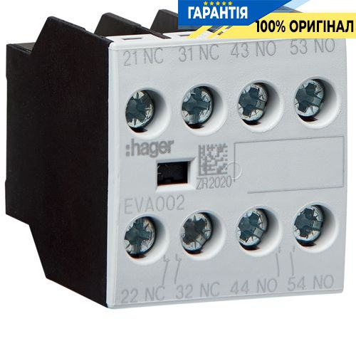 Додатковий контакт 2НО+2НЗ для модулів EV007-10…EV038-10, EVN022…EVN045, EVL014…EVL027, Hager EVA002