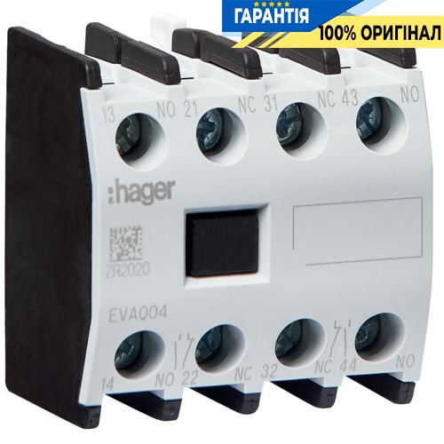 Дополнительный контакт 2НО+2НЗ Hager EVA004 для EV040…EV170, EVN063…EVN200