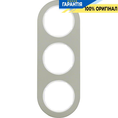 Рамка 3-а нержавіюча сталь/полярна білизна, Berker R.Classic 10132014