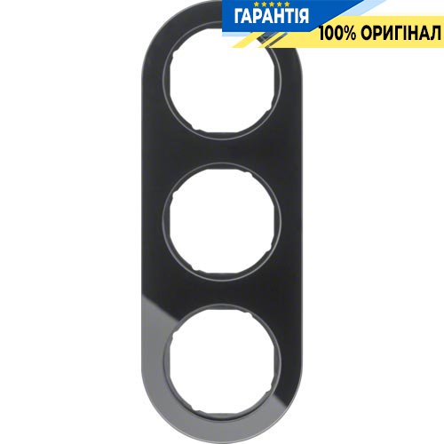 Рамка 3-а скло/чорний, Berker R.Classic 10132016