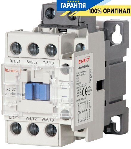 Контактор E.NEXT e.industrial.ukc.32.24, 32А, 24В, 3P, 1NO+1NC, i.0090028