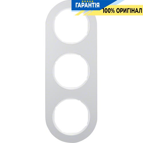 Рамка 3-а алюміній/полярна білизна, Berker R.Classic 10132074