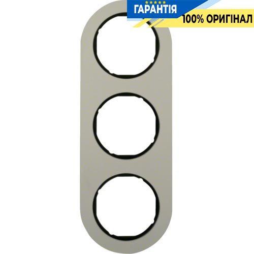 Рамка 3-я алюминий/черный, R.Classic, Berker 10132084