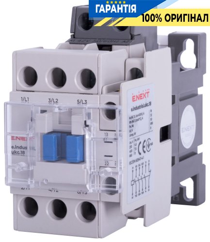 Контактор E.NEXT e.industrial.ukc.18.42, 18A, 42В, 1NO+1NC, i.0090075