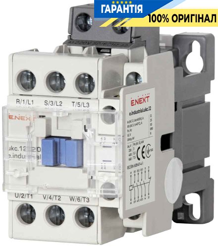 Контактор E.NEXT e.industrial.ukc.12.220, 12А, 220В, 1NO+1NC, i.0090002