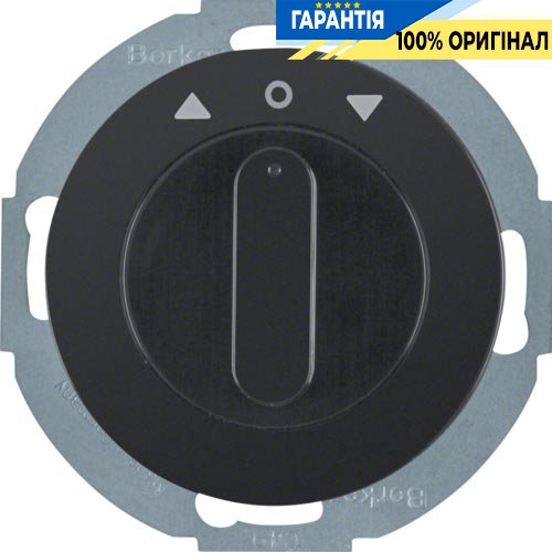 Переключатель 1-полюсный поворотный для жалюзи, 10А/230В, черный (глянцевый), R.Classic, Berker 38112045