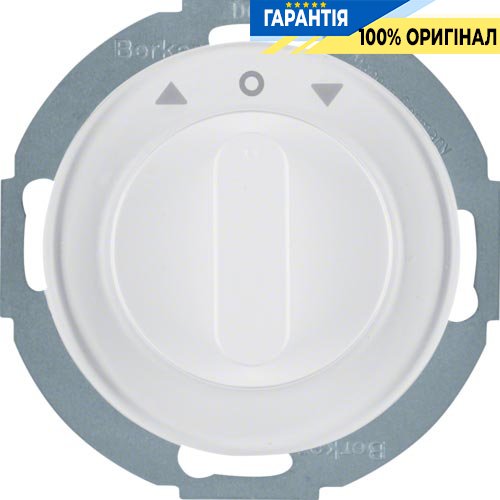Перемикач 1-полюсний поворотний для жалюзі, 10А/230В, полярна білизна (глянсовий), Berker R.Classic 38112089