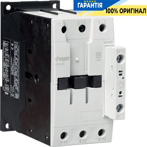 Контактор корпусний 3P 40А AC-3 24В DC Hager EV040E