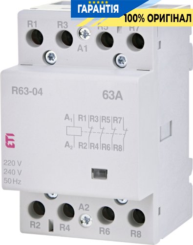 Контактор 4НЗ ETI R 63-04, 63А, 230V AC, тихий режим, артикул 2463480
