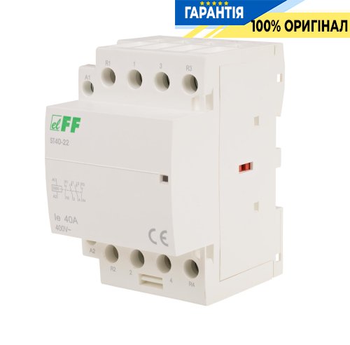 Контактор модульний F&F ST40-22, 2NC+2NO, 40А, 230В, DIN-рейка