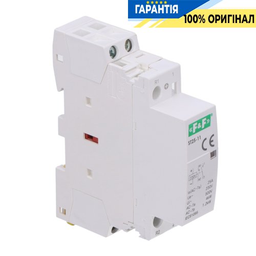 Контактор модульный F&F ST25-11, 1NO+1NC, 25А, 230В, DIN-рейка