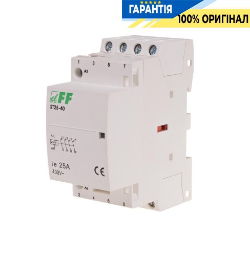 Контактор модульний F&F ST25-40, 4NO, 25А, 230В, DIN-рейка