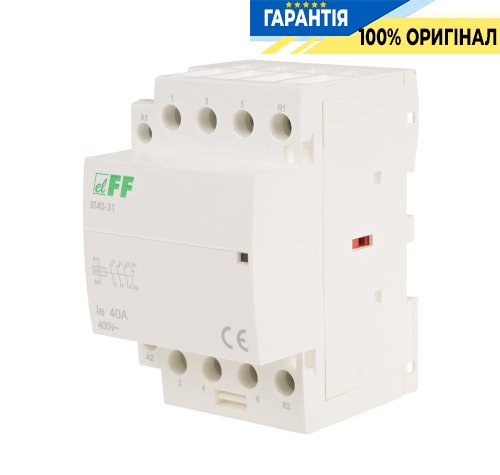 Контактор модульный F&F ST40-31, 3NO+1NC, 40А, 230В, DIN-рейка