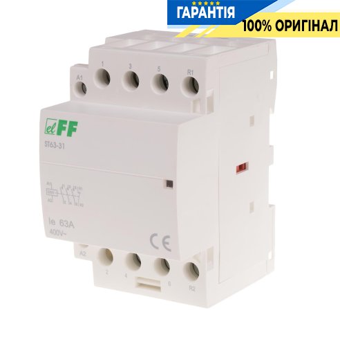 Модульний контактор F&F ST63-31, 3NO+1NC, 40А/230В, DIN-рейка