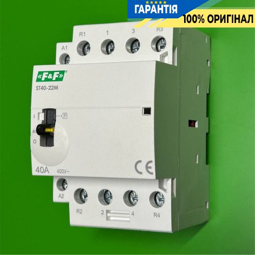Контактор F&F ST40-22-M 2NO+2NC 40А 230В для DIN-рейки