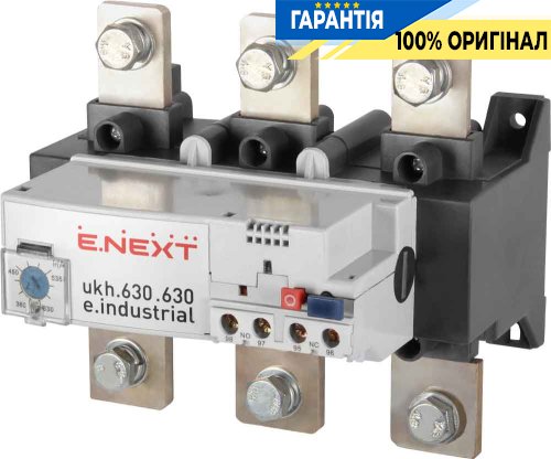 Тепловое реле E.NEXT e.industrial.ukh.630.380.630, номинальный ток 630А, диапазон регулировки 380-630А, код i0110019